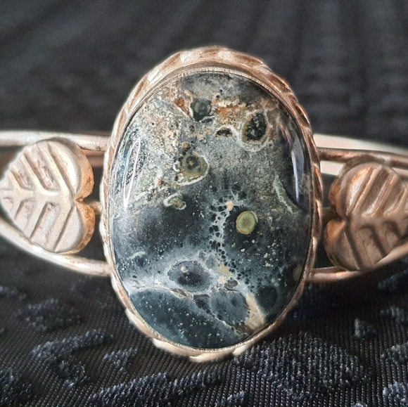 Vintage Jasper & Silver Bracelet - Picture 4 of 10